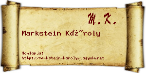 Markstein Károly névjegykártya